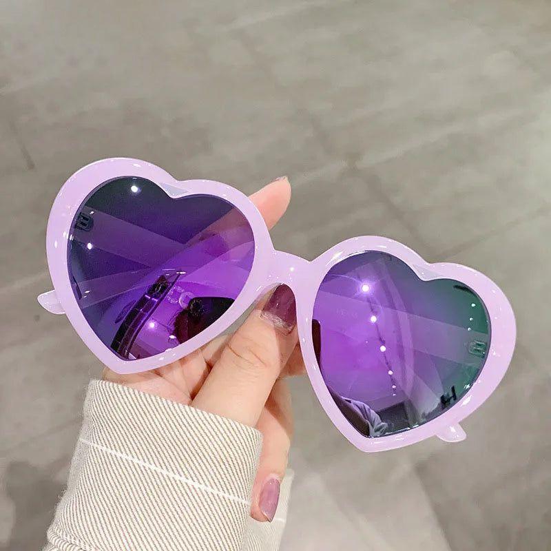 Colorful Heart-Shaped Polarized Sunglasses with Durable Metal Hinges - UV400 Protection - Lucid Fantasy 