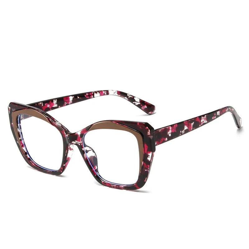 Colorful Leopard Cat Eye TR90 Glasses with Anti-Blue Light Protection - Lucid Fantasy 