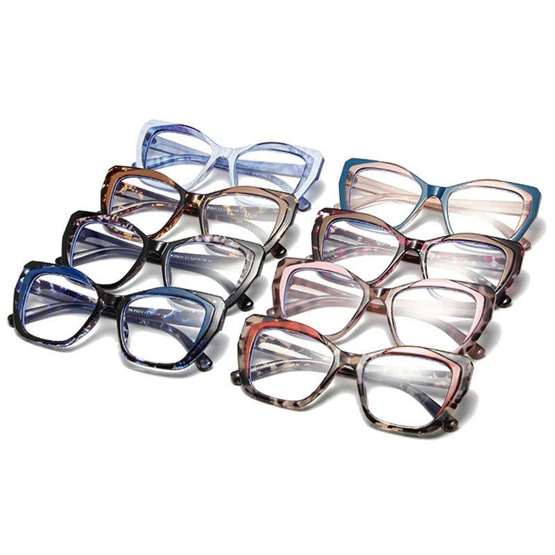 Colorful Leopard Cat Eye TR90 Glasses with Anti-Blue Light Protection - Lucid Fantasy 