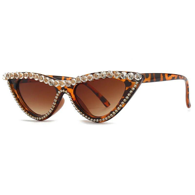 Deluxe Cat Eye Crystal Sunglasses with UV400 Protection - Lucid Fantasy 