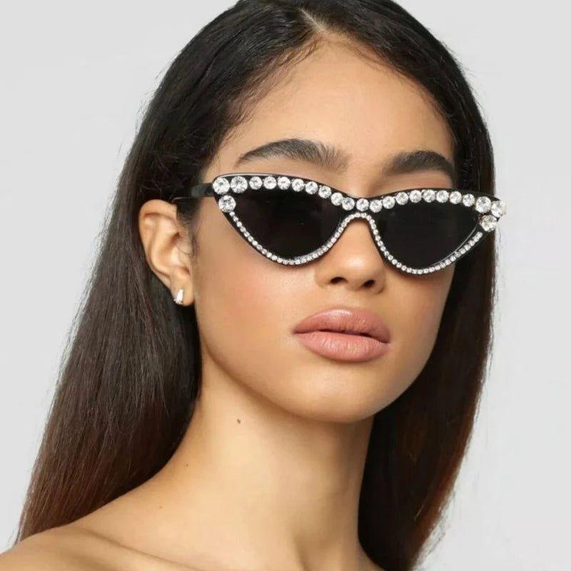 Deluxe Cat Eye Crystal Sunglasses with UV400 Protection - Lucid Fantasy 