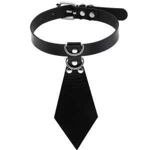 Double Ring Black Tie Affair Neo Gothic Punk Choker Necklace