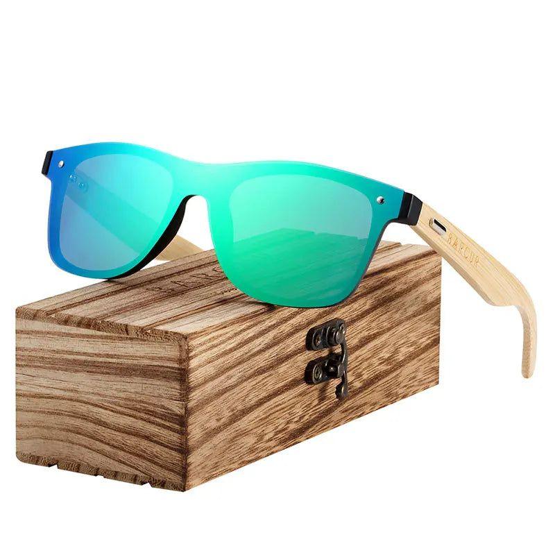 Eco-Friendly Bamboo Rimless Sunglasses for Men with UV400 Protection - Lucid Fantasy 