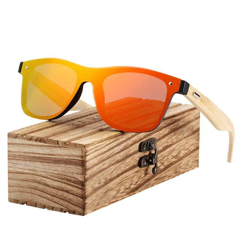 Eco-Friendly Bamboo Rimless Sunglasses for Men with UV400 Protection - Lucid Fantasy 