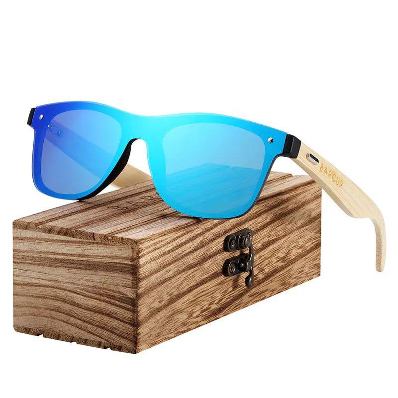 Eco-Friendly Bamboo Rimless Sunglasses for Men with UV400 Protection - Lucid Fantasy 