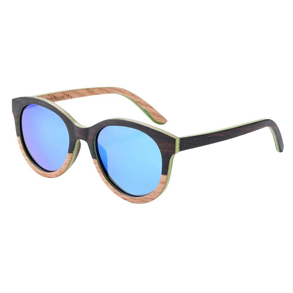 Eco-Friendly Cat Eye Polarized Wood Sunglasses for Men with UV400 Protection - Lucid Fantasy 