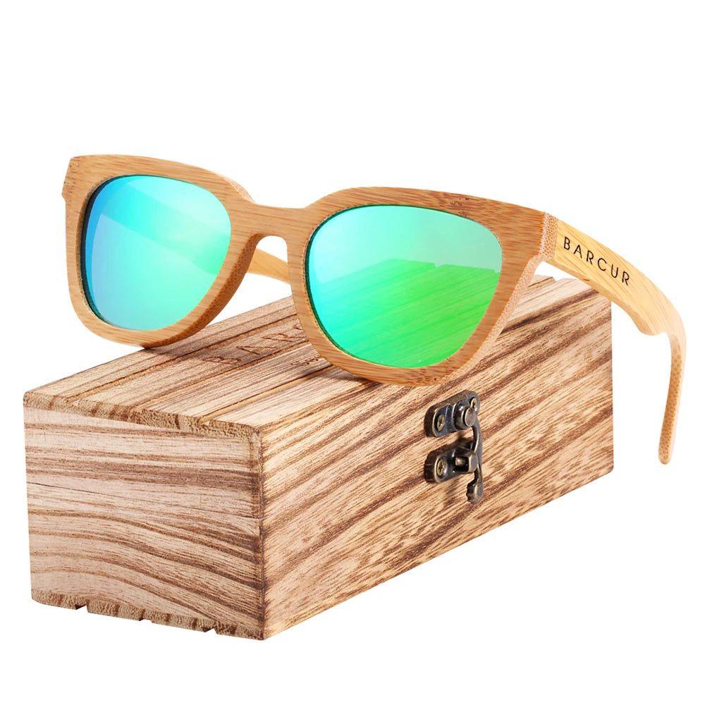 Eco-Friendly Cat Eye Wooden Sunglasses with Polarized UV400 Protection for Women by Barcur - Lucid Fantasy 