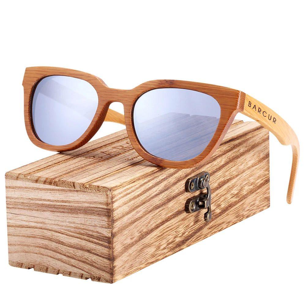 Eco-Friendly Cat Eye Wooden Sunglasses with Polarized UV400 Protection for Women by Barcur - Lucid Fantasy 