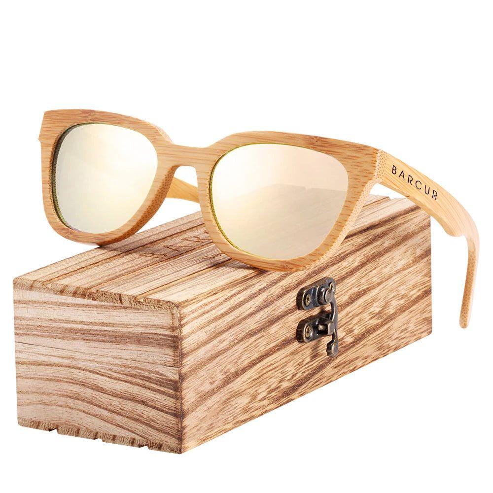 Eco-Friendly Cat Eye Wooden Sunglasses with Polarized UV400 Protection for Women by Barcur - Lucid Fantasy 