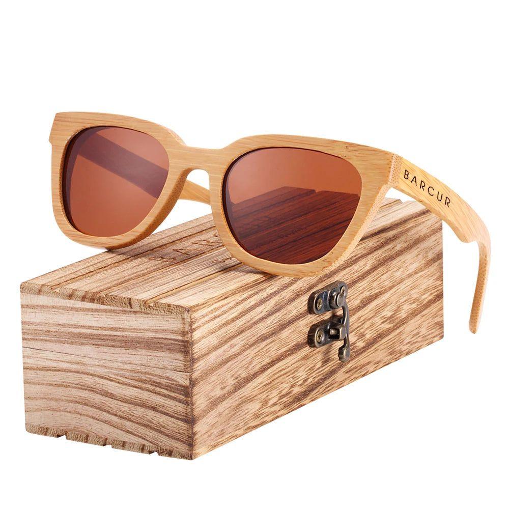 Eco-Friendly Cat Eye Wooden Sunglasses with Polarized UV400 Protection for Women by Barcur - Lucid Fantasy 