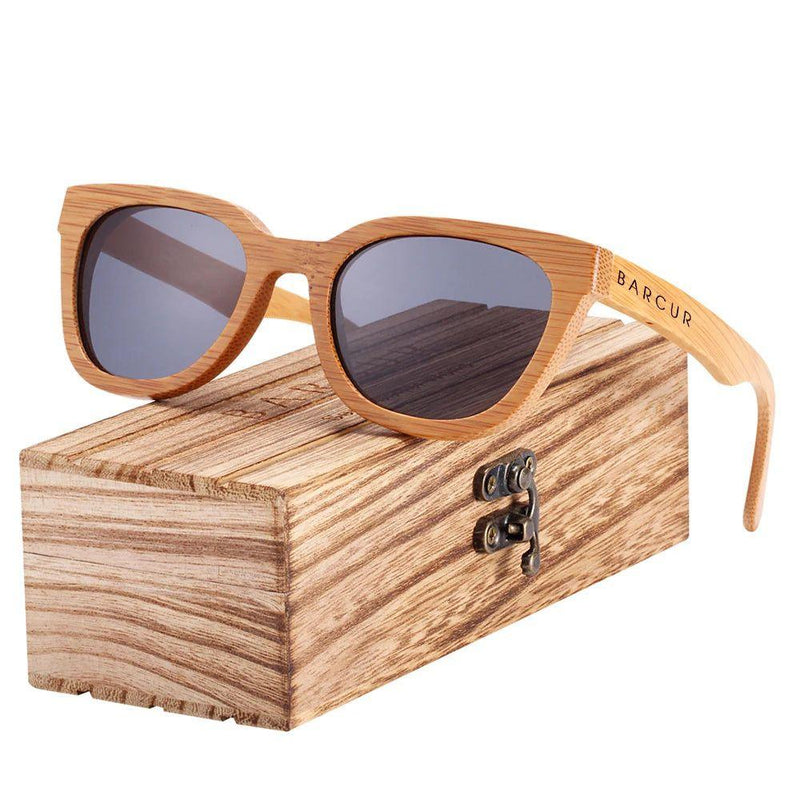 Eco-Friendly Cat Eye Wooden Sunglasses with Polarized UV400 Protection for Women by Barcur - Lucid Fantasy 