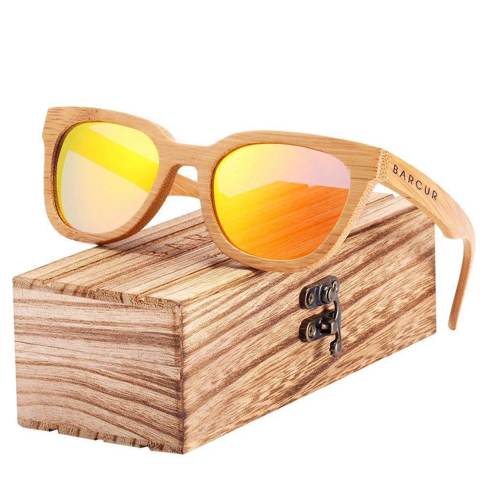 Eco-Friendly Cat Eye Wooden Sunglasses with Polarized UV400 Protection for Women by Barcur - Lucid Fantasy 