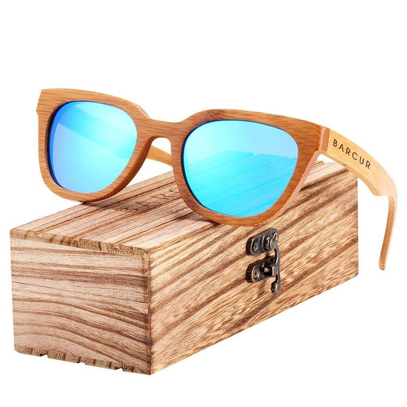 Eco-Friendly Cat Eye Wooden Sunglasses with Polarized UV400 Protection for Women by Barcur - Lucid Fantasy 