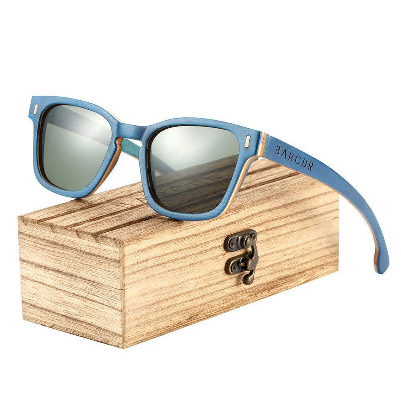 Eco-Friendly Men's Wood Frame Polarized Sunglasses with UV400 Protection and Anti-Reflective Lenses - Lucid Fantasy 