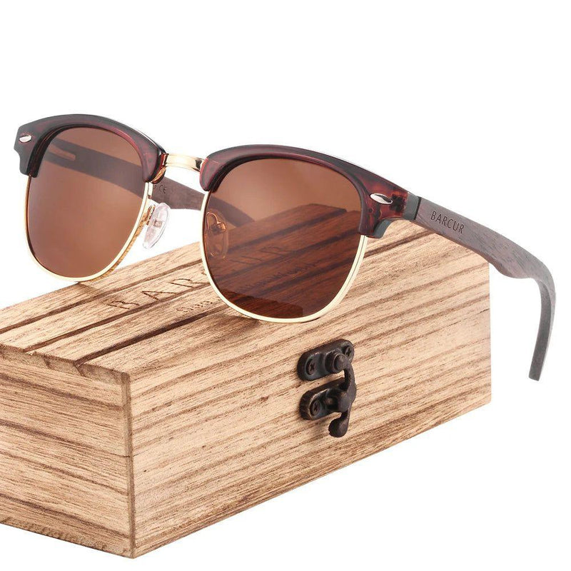 Eco-Friendly Polarized Walnut Wood Sunglasses for Men by Barcur - Lucid Fantasy 