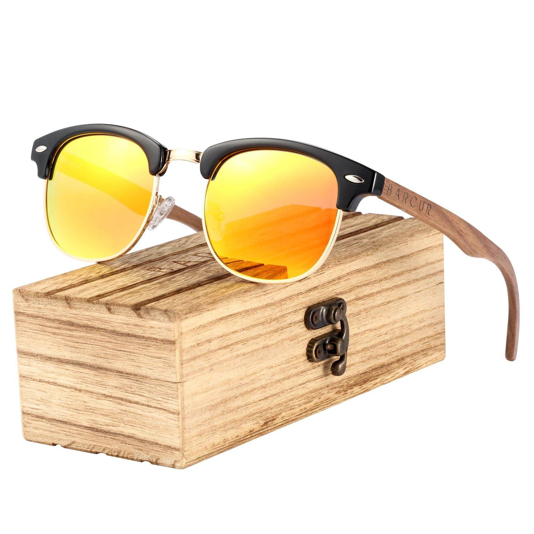 Eco-Friendly Polarized Walnut Wood Sunglasses for Men by Barcur - Lucid Fantasy 