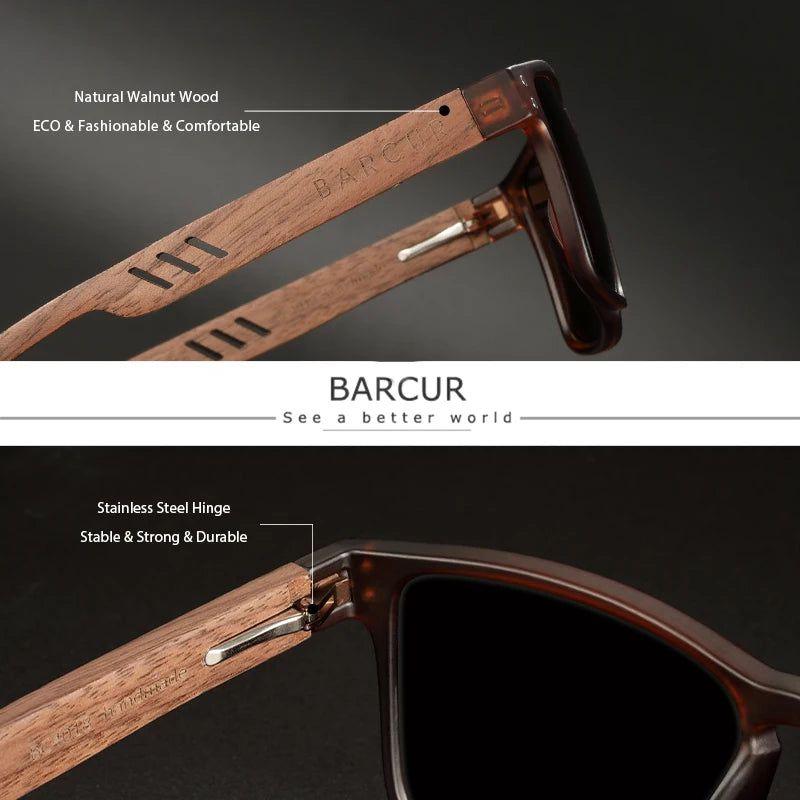 Eco-Friendly Polarized Walnut Wood Sunglasses for Men with UV400 Protection - Lucid Fantasy 