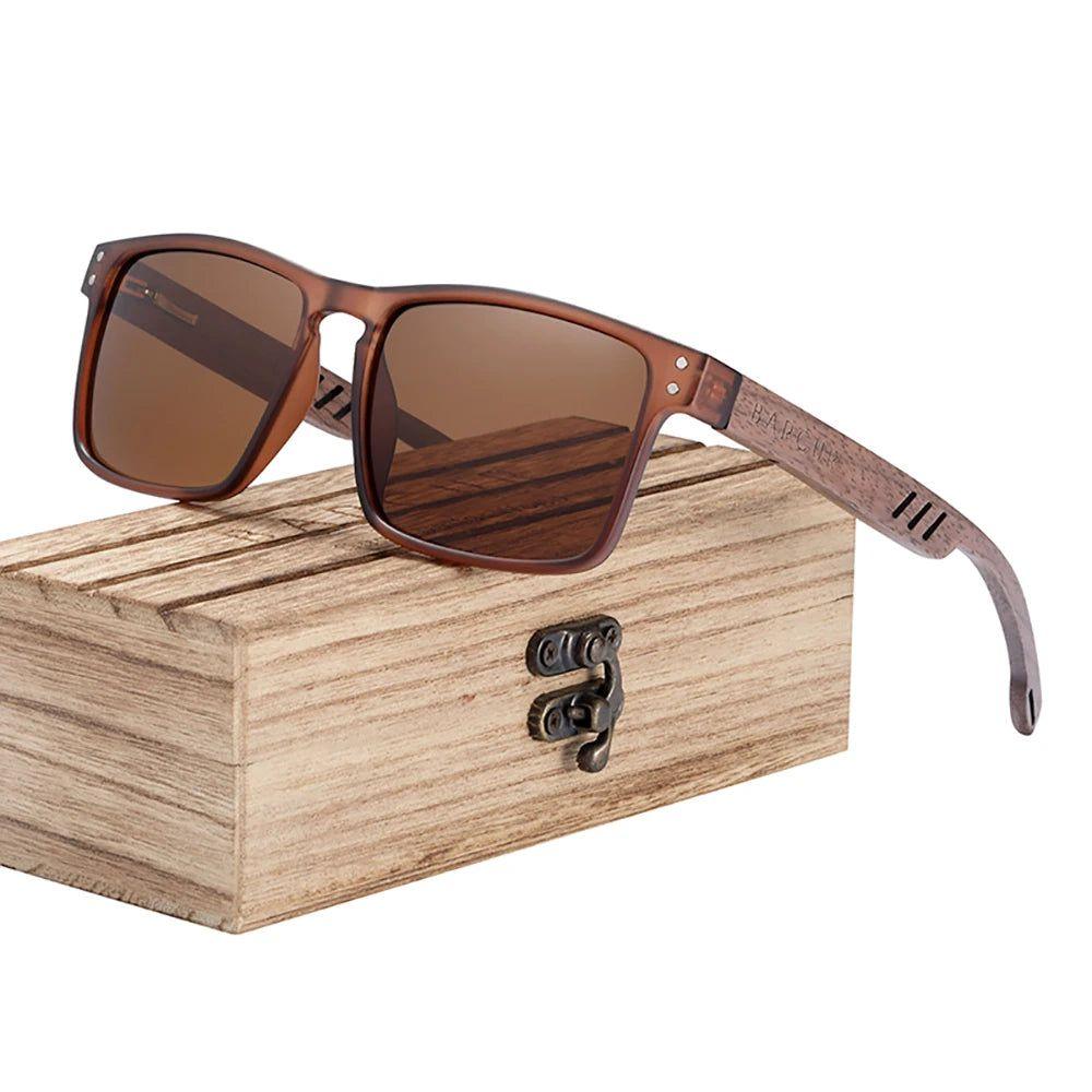 Eco-Friendly Polarized Walnut Wood Sunglasses for Men with UV400 Protection - Lucid Fantasy 