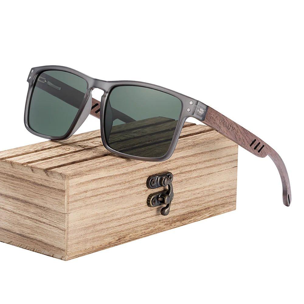 Eco-Friendly Polarized Walnut Wood Sunglasses for Men with UV400 Protection - Lucid Fantasy 