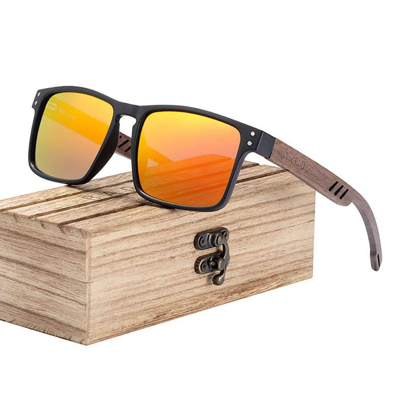 Eco-Friendly Polarized Walnut Wood Sunglasses for Men with UV400 Protection - Lucid Fantasy 