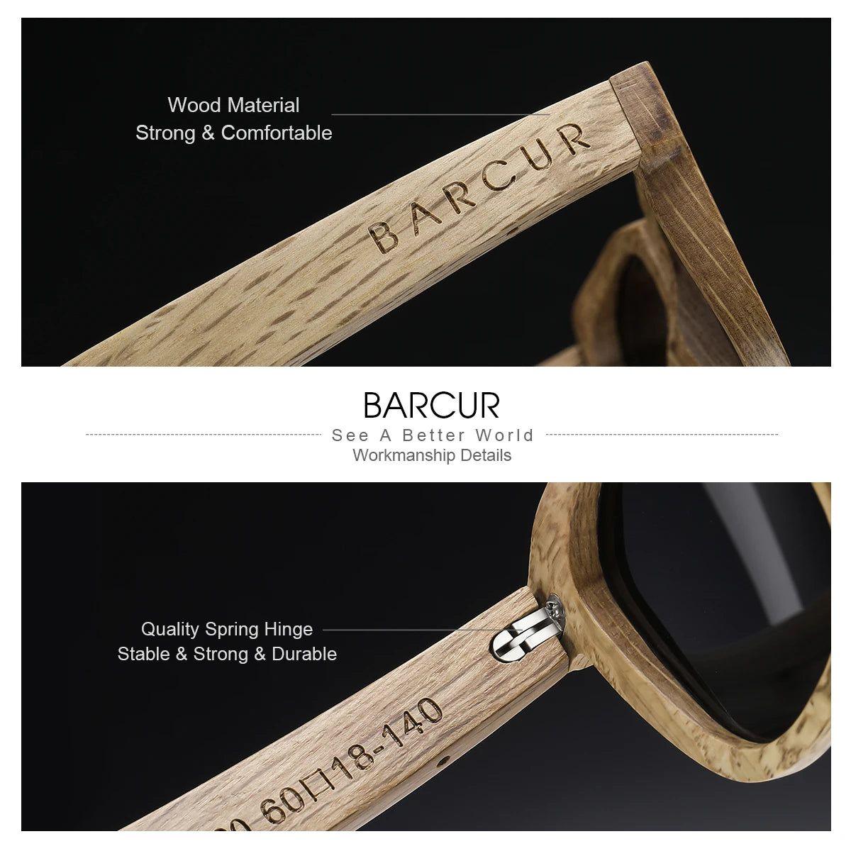 Eco-Friendly Wood Frame Polarized Sunglasses for Men by Barcur - Lucid Fantasy 