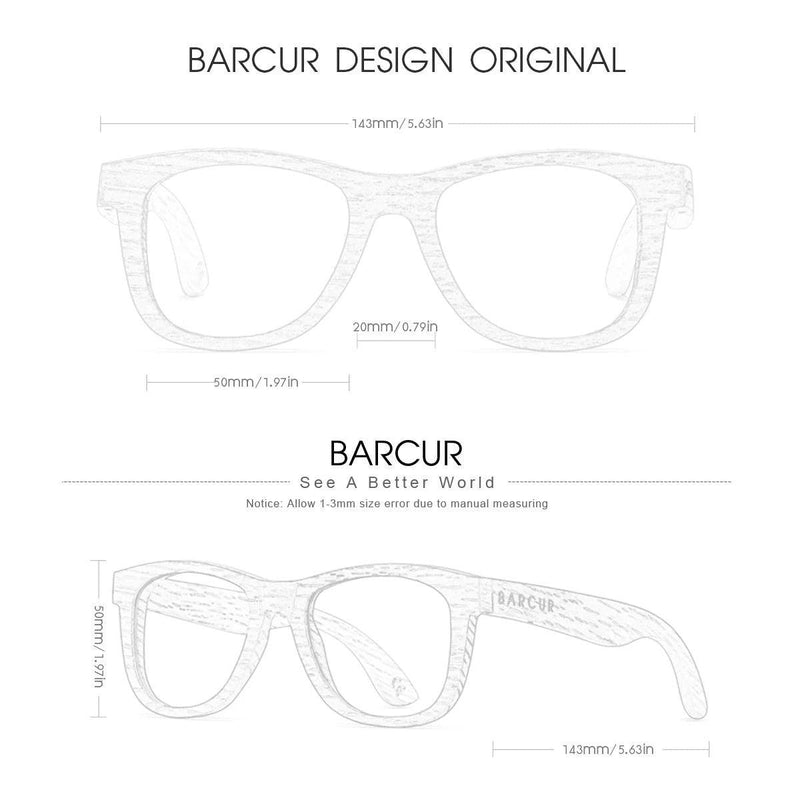 Eco-Friendly Wood Frame Polarized Sunglasses for Men by Barcur - Lucid Fantasy 