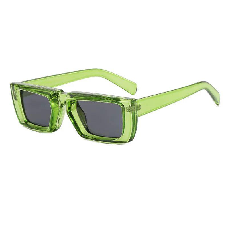 Edgy Y2K Retro Futuristic Rectangle Sunglasses with UV400 Protection - Lucid Fantasy 