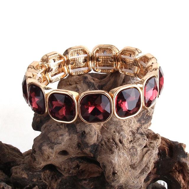 Elegant Bohemian Luxe Crystal Gem Bangle Bracelet - Lucid Fantasy 