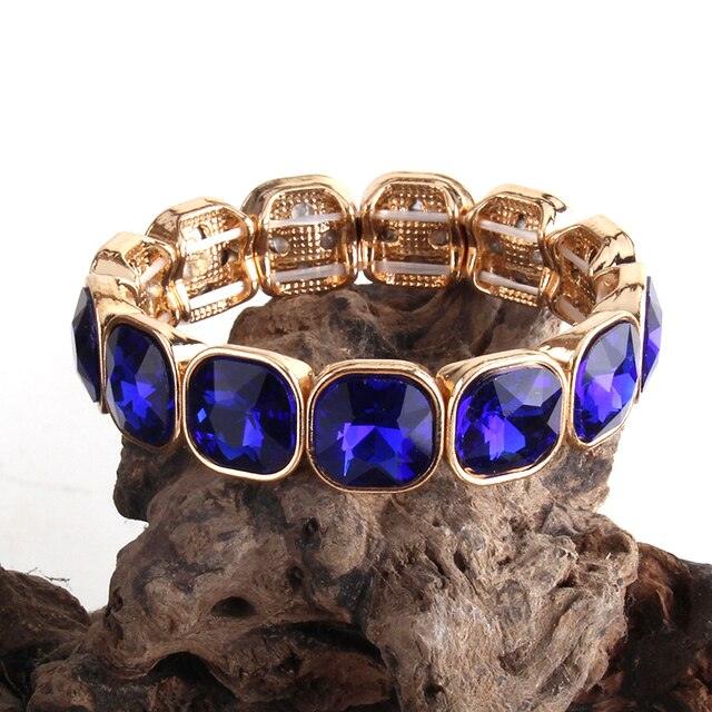 Elegant Bohemian Luxe Crystal Gem Bangle Bracelet - Lucid Fantasy 