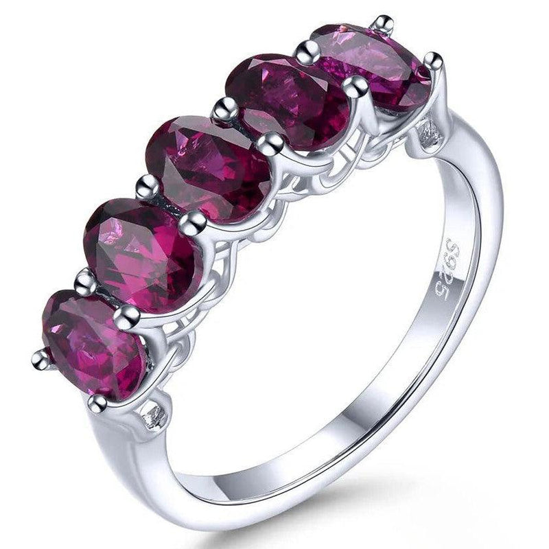 Elegant Vintage 2.8 Carat Natural Rhodolite Garnet Sterling Silver Ring - Lucid Fantasy 