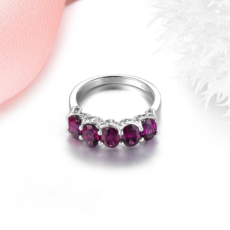 Elegant Vintage 2.8 Carat Natural Rhodolite Garnet Sterling Silver Ring - Lucid Fantasy 