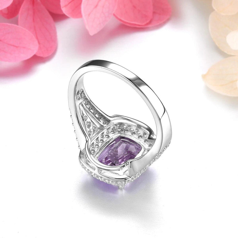 Elegant Vintage 4.2 Carat Natural Amethyst & Solid Silver Ring - Fine Jewelry - Lucid Fantasy 