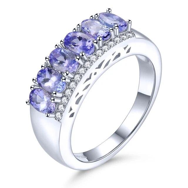 Elegant Vintage Natural Tanzanite Silver Ring 1.6 Carat Genuine Gemstone S925 Fine Jewelry - Lucid Fantasy 