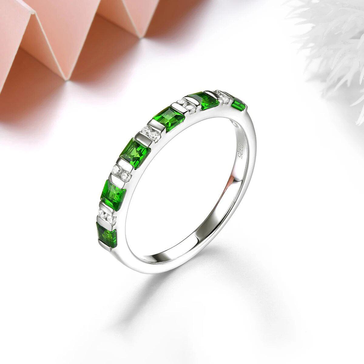 Elegantly Crafted Natural Chrome Diopside & Silver S925 Ring - Timeless Fine Jewelry - Lucid Fantasy 