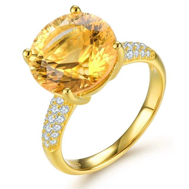 Exquisite 6.5 Carat Firework-Cut Multi-Stone Cocktail Ring in Gold-Plated Sterling Silver - Lucid Fantasy 