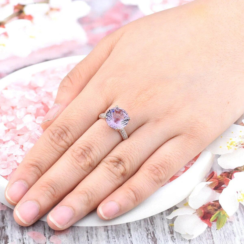 Exquisite 6.5 Carat Firework-Cut Multi-Stone Cocktail Ring in Gold-Plated Sterling Silver - Lucid Fantasy 