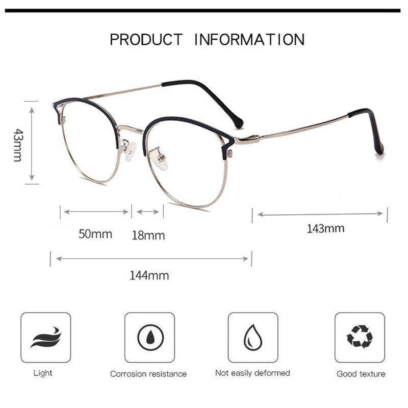 Fashion Anti-Blue Light Metal Cat Eye Glasses Cat Ear Optical Frames-Lucid Fantasy