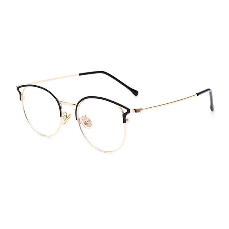 Fashion Anti-Blue Light Metal Cat Eye Glasses Cat Ear Optical Frames-Lucid Fantasy