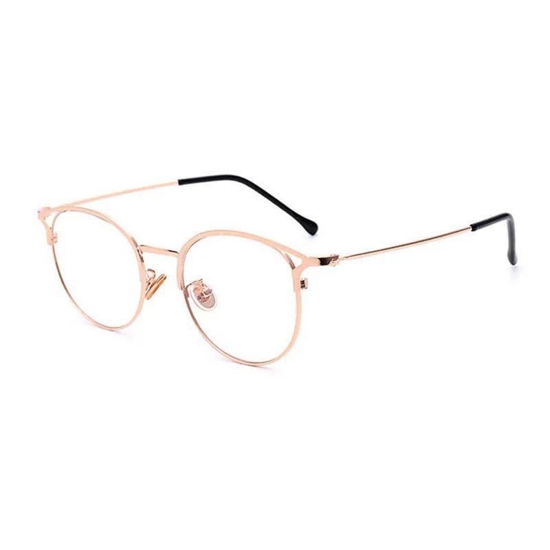 Fashion Anti-Blue Light Metal Cat Eye Glasses Cat Ear Optical Frames-Lucid Fantasy