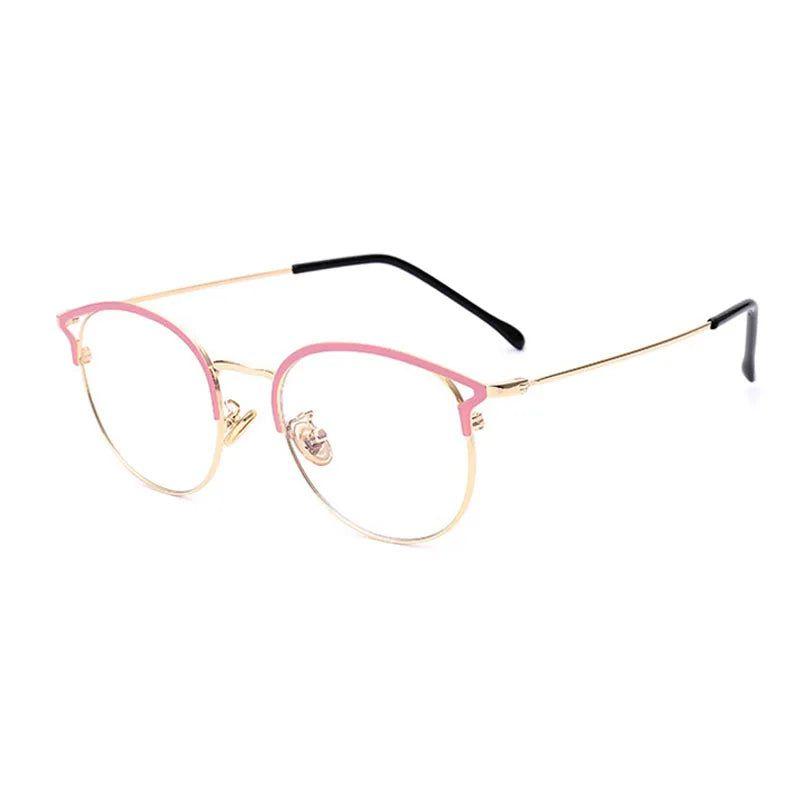 Fashion Anti-Blue Light Metal Cat Eye Glasses Cat Ear Optical Frames-Lucid Fantasy