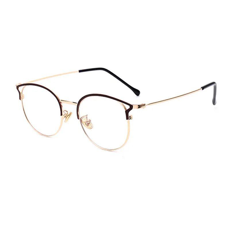 Fashion Anti-Blue Light Metal Cat Eye Glasses Cat Ear Optical Frames-Lucid Fantasy