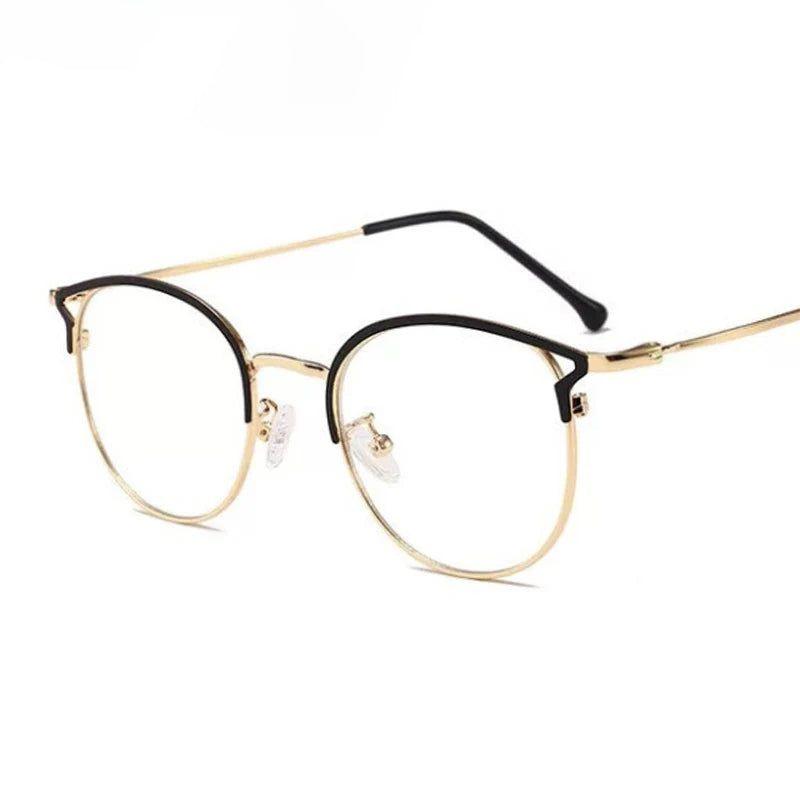 Fashion Anti-Blue Light Metal Cat Eye Glasses Cat Ear Optical Frames-Lucid Fantasy