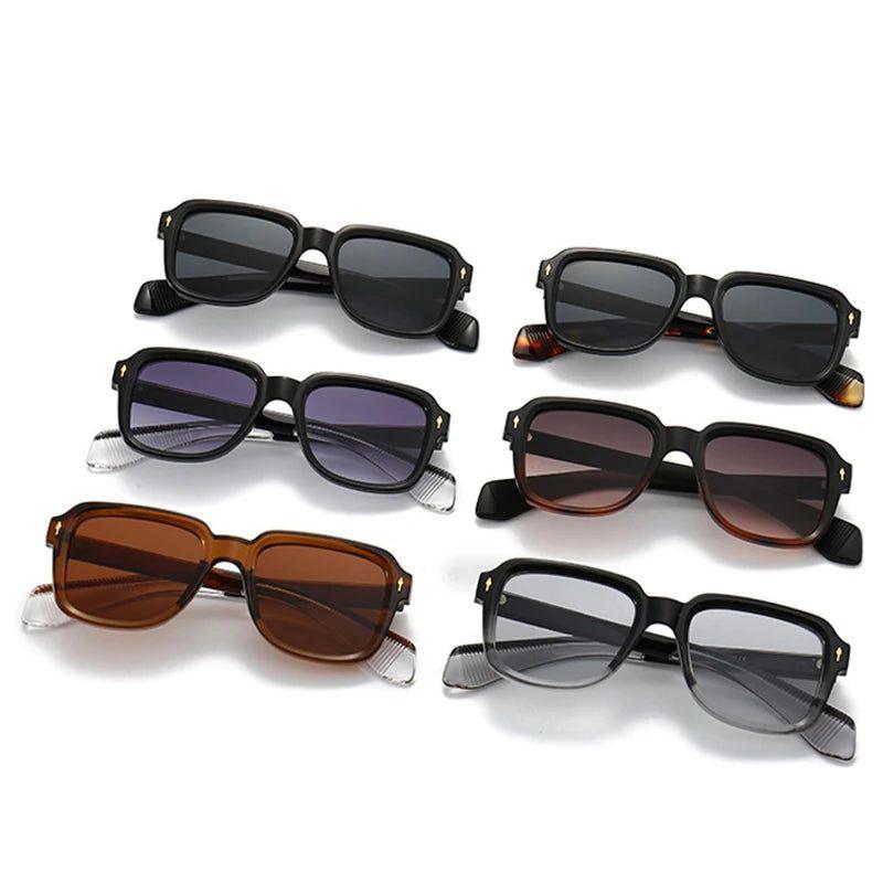 Fashion Sunglasses Square Lens UV400 Retro Rivets Fashion Shades-Lucid Fantasy