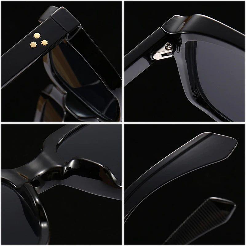 Fashion Sunglasses Square Lens UV400 Retro Rivets Fashion Shades-Lucid Fantasy