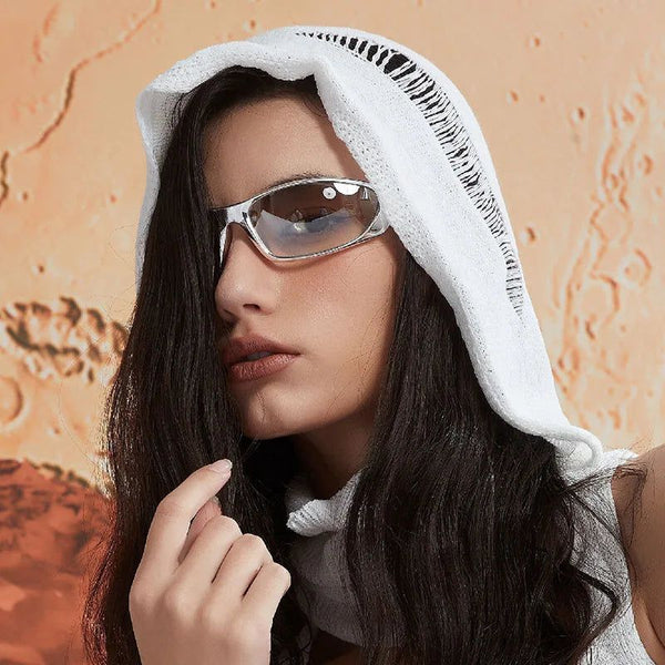 Fashion Y2K Hollow Electroplated Frames Sports Sunglasses Oval Goggle Shades UV400-Lucid Fantasy
