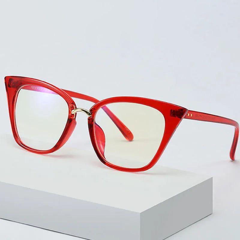 Fashionable Cat Eye Anti-Blue Light Glasses with Stylish Rivet Design - Lucid Fantasy 