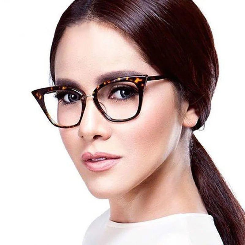 Fashionable Cat Eye Anti-Blue Light Glasses with Stylish Rivet Design - Lucid Fantasy 