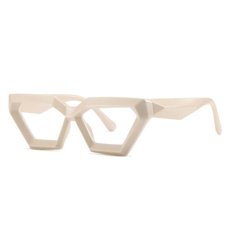 Fashionable Cat Eye Glasses with Spring Hinges and Clear Blue Light Blocking Lenses - Lucid Fantasy 