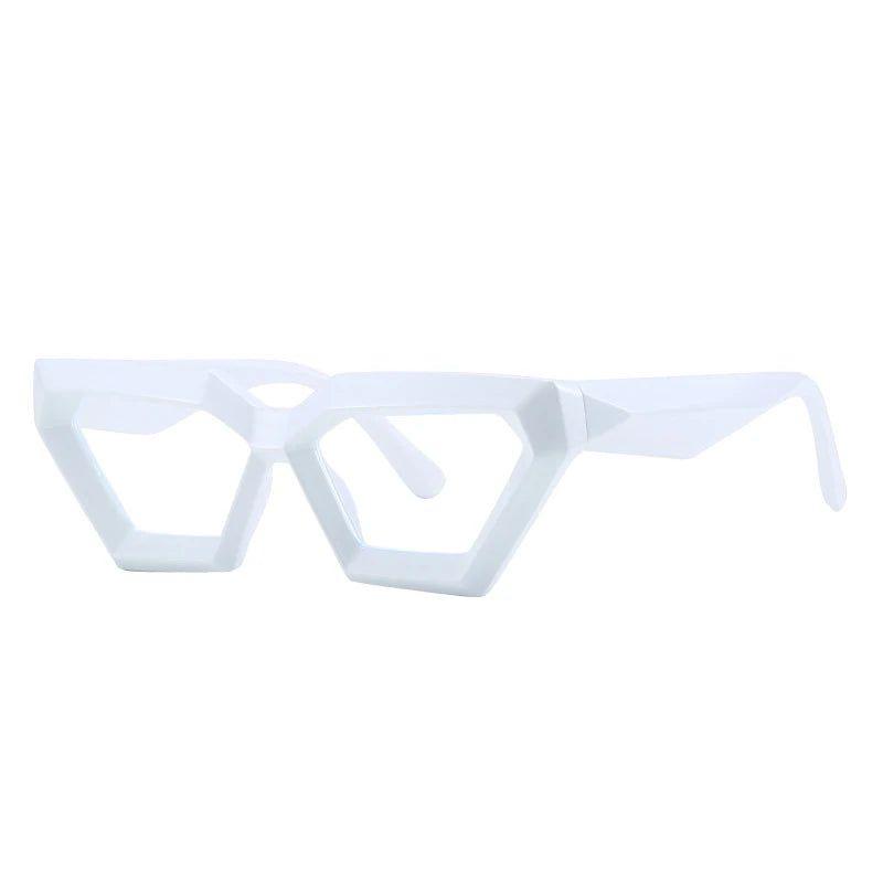 Fashionable Cat Eye Glasses with Spring Hinges and Clear Blue Light Blocking Lenses - Lucid Fantasy 