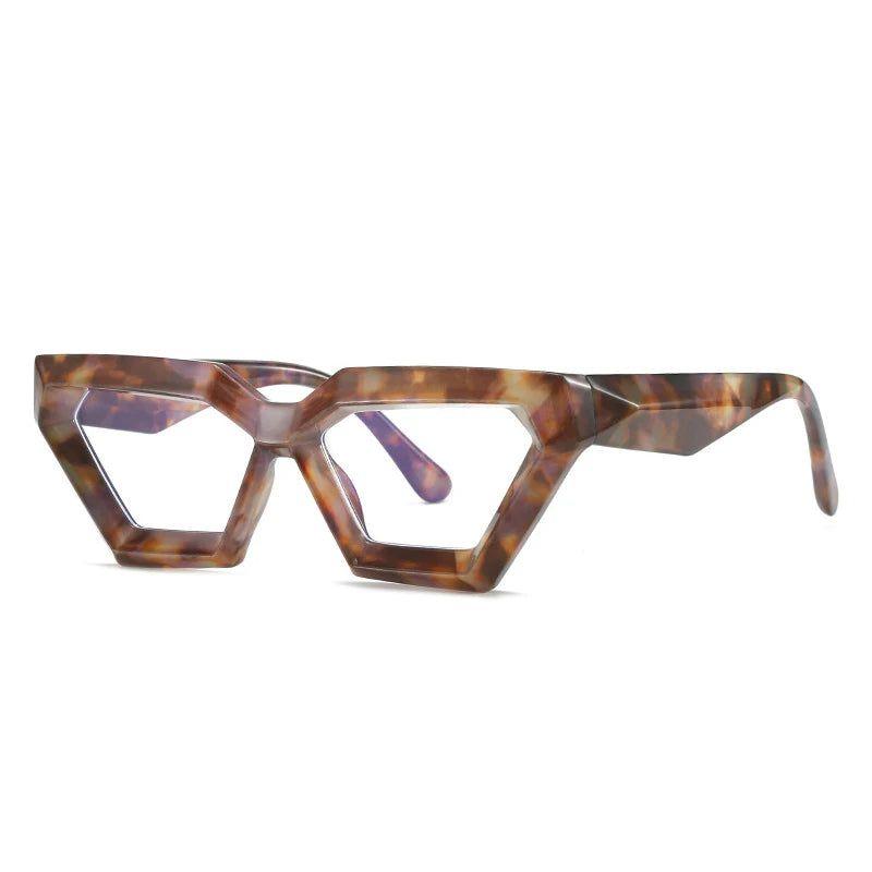 Fashionable Cat Eye Glasses with Spring Hinges and Clear Blue Light Blocking Lenses - Lucid Fantasy 